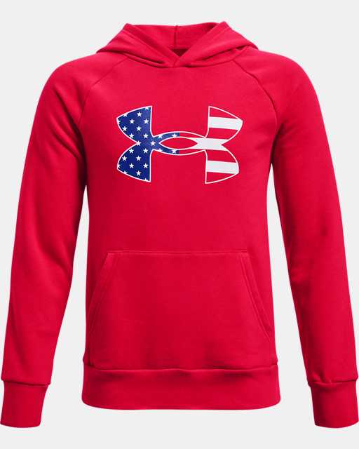 Beta Red & Brushed Gray Details about   UNDER ARMOUR Boys' Logo Fleece Hoodie Youth Boys XS 